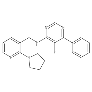 5-fluoro-6-phenyl-N-{[2-(pyrrolidin-1-yl)pyridin-3-yl]methyl}pyrimidin-4-amine Structure