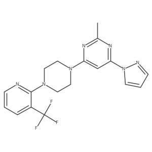 2-methyl-4-(1H-pyrazol-1-yl)-6-{4-[3-(trifluoromethyl)pyridin-2-yl]piperazin-1-yl}pyrimidine Structure