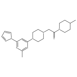 2-{4-[2-methyl-6-(1H-pyrazol-1-yl)pyrimidin-4-yl]piperazin-1-yl}-1-(4-methylpiperidin-1-yl)ethan-1-one Structure