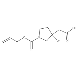 2-{3-Hydroxy-1-[(prop-2-en-1-yloxy)carbonyl]pyrrolidin-3-yl}acetic acid结构式
