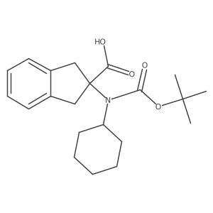2-{[(tert-butoxy)carbonyl](cyclohexyl)amino}-2,3-dihydro-1H-indene-2-carboxylic acid结构式