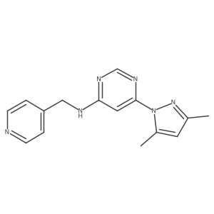 6-(3,5-dimethyl-1H-pyrazol-1-yl)-N-[(pyridin-4-yl)methyl]pyrimidin-4-amine Structure