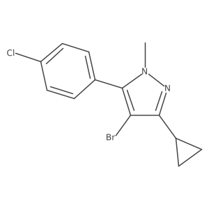 4-bromo-5-(4-chlorophenyl)-3-cyclopropyl-1-methyl-1H-pyrazole结构式