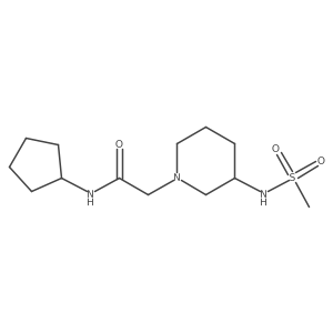 N-cyclopentyl-2-(3-methanesulfonamidopiperidin-1-yl)acetamide结构式