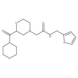 N-[(furan-2-yl)methyl]-2-[2-(morpholine-4-carbonyl)morpholin-4-yl]acetamide结构式