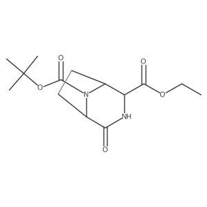 3,8-Diazabicyclo[3.2.1]octane-2,8-dicarboxylic acid, 4-oxo-, 8-(1,1-dimethylethyl) 2-ethyl ester, (1S,2R,5R)-结构式