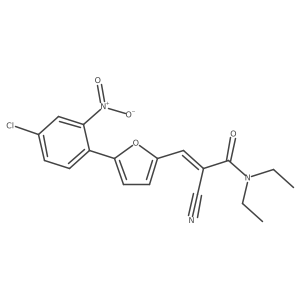 3-[5-(4-chloro-2-nitrophenyl)furan-2-yl]-2-cyano-N,N-diethylprop-2-enamide结构式