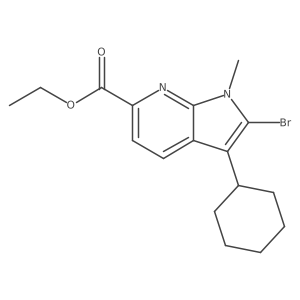1h-Pyrrolo[2,3-b]pyridine-6-carboxylic acid,2-bromo-3-cyclohexyl-1-methyl-,ethyl ester结构式