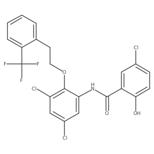 Benzamide,5-chloro-n-[3,5-dichloro-2-[2-[2-(trifluoromethyl)phenyl]ethoxy]phenyl]-2-hydroxy-结构式