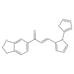 (2Z)-1-(2H-1,3-benzodioxol-5-yl)-3-[1-(1,3-thiazol-2-yl)-1H-pyrrol-2-yl]prop-2-en-1-one结构式