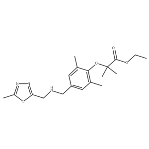 Ethyl 2-(2,6-dimethyl-4-((((5-methyl-1,3,4-oxadiazol-2-yl)methyl)amino)methyl)phenoxy)-2-methylpropanoate结构式