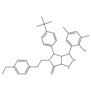 4-(4-Tert-butylphenyl)-3-(2-hydroxy-3,5-dimethylphenyl)-5-[2-(4-methoxyphenyl)ethyl]-1,2,3,3a,4,6a-hexahydropyrrolo[3,4-c]pyrazol-6-one Structure
