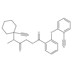 [(1-Cyanocyclohexyl)(methyl)carbamoyl]methyl 2-[(2-cyanophenyl)sulfanyl]benzoate结构式