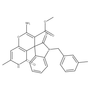Methyl 2'-amino-7'-methyl-1-(3-methylbenzyl)-2,5'-dioxo-5',6'-dihydrospiro[indoline-3,4'-pyrano[3,2-c]pyridine]-3'-carboxylate结构式