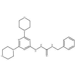 1-Benzyl-3-{[4,6-bis(morpholin-4-yl)-1,3,5-triazin-2-yl]amino}thiourea结构式