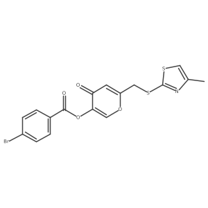6-(((4-methylthiazol-2-yl)thio)methyl)-4-oxo-4H-pyran-3-yl 4-bromobenzoate结构式