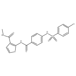 2-(4-(4-chlorophenylsulfonamido)benzamido)-N-methylthiophene-3-carboxamide结构式