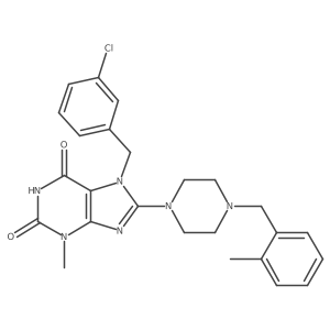 7-(3-chlorobenzyl)-3-methyl-8-(4-(2-methylbenzyl)piperazin-1-yl)-1H-purine-2,6(3H,7H)-dione Structure