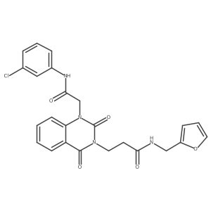 3-(1-(2-((3-chlorophenyl)amino)-2-oxoethyl)-2,4-dioxo-1,2-dihydroquinazolin-3(4H)-yl)-N-(furan-2-ylmethyl)propanamide结构式