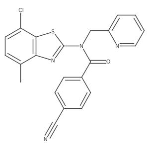 N-(7-chloro-4-methylbenzo[d]thiazol-2-yl)-4-cyano-N-(pyridin-2-ylmethyl)benzamide Structure