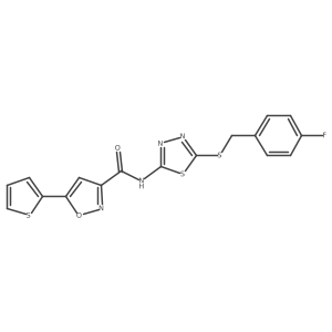 N-(5-{[(4-fluorophenyl)methyl]sulfanyl}-1,3,4-thiadiazol-2-yl)-5-(thiophen-2-yl)-1,2-oxazole-3-carboxamide Structure