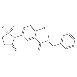 N-benzyl-2-chloro-5-(1,1-dioxido-3-oxoisothiazolidin-2-yl)-N-methylbenzamide结构式