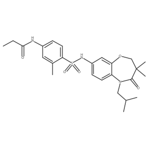 N-(4-(N-(5-isobutyl-3,3-dimethyl-4-oxo-2,3,4,5-tetrahydrobenzo[b][1,4]oxazepin-8-yl)sulfamoyl)-3-methylphenyl)propionamide Structure
