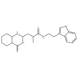 N-[2-(1H-indol-3-yl)ethyl]-2-[(4-oxo-2,3,4a,5,6,7,8,8a-octahydro-1H-quinazolin-2-yl)sulfanyl]propanamide结构式