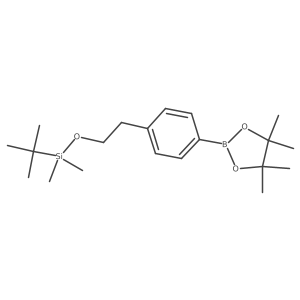2-{4-[2-(Tert-butyl-dimethyl-silanyloxy)-ethyl]-phenyl}-4,4,5,5-tetramethyl-[1,3,2]dioxaborolane结构式