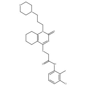 N-(3-chloro-2-methylphenyl)-2-((1-(3-morpholinopropyl)-2-oxo-1,2,5,6,7,8-hexahydroquinazolin-4-yl)thio)acetamide Structure