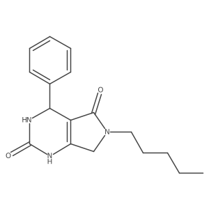 6-pentyl-4-phenyl-3,4,6,7-tetrahydro-1H-pyrrolo[3,4-d]pyrimidine-2,5-dione结构式