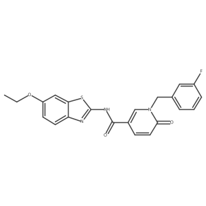 N-(6-ethoxybenzo[d]thiazol-2-yl)-1-(3-fluorobenzyl)-6-oxo-1,6-dihydropyridine-3-carboxamide结构式