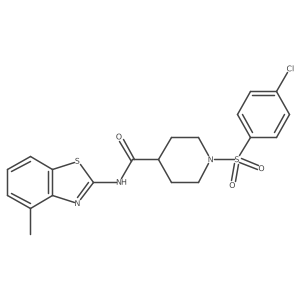 1-(4-chlorobenzenesulfonyl)-N-(4-methyl-1,3-benzothiazol-2-yl)piperidine-4-carboxamide结构式
