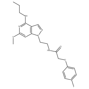 2-(4-fluorophenoxy)-N-(2-(6-(methylthio)-4-(propylamino)-1H-pyrazolo[3,4-d]pyrimidin-1-yl)ethyl)acetamide Structure