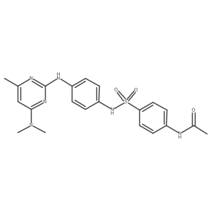 N-(4-(N-(4-((4-(dimethylamino)-6-methylpyrimidin-2-yl)amino)phenyl)sulfamoyl)phenyl)acetamide Structure