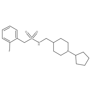 N-((1-cyclopentylpiperidin-4-yl)methyl)-1-(2-fluorophenyl)methanesulfonamide结构式