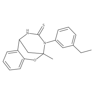 3-(3-ethylphenyl)-2-methyl-5,6-dihydro-2H-2,6-methanobenzo[g][1,3,5]oxadiazocine-4(3H)-thione结构式