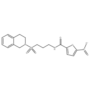 5-nitro-N-[3-(1,2,3,4-tetrahydroisoquinoline-2-sulfonyl)propyl]furan-2-carboxamide结构式