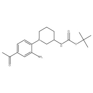 N-[1-(4-acetyl-2-aminophenyl)-3-piperidinyl]carbamic acid 1,1-dimethylethyl ester结构式