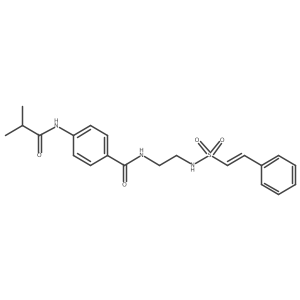 (E)-4-isobutyramido-N-(2-(2-phenylvinylsulfonamido)ethyl)benzamide结构式