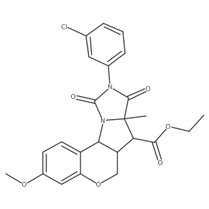 Ethyl (6aR,7R,7aS,11aR)-9-(3-chlorophenyl)-6a,7a,8,9,10,11a-hexahydro-3-methoxy-7a-methyl-8,10-dioxo-6H,7H-[1]benzopyrano[3a(2),4a(2):4,5]pyrrolo[1,2-c]imidazole-7-carboxylate Structure
