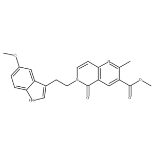 methyl 6-[2-(5-methoxy-1H-indol-3-yl)ethyl]-2-methyl-5-oxo-5,6-dihydro-1,6-naphthyridine-3-carboxylate结构式