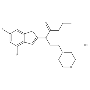 N-(4,6-difluorobenzo[d]thiazol-2-yl)-N-(2-morpholinoethyl)butyramide hydrochloride Structure