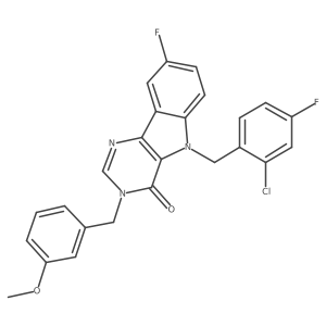 5-(2-chloro-4-fluorobenzyl)-8-fluoro-3-(3-methoxybenzyl)-3H-pyrimido[5,4-b]indol-4(5H)-one Structure