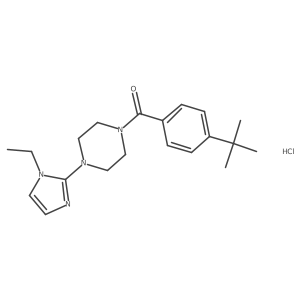 (4-(tert-butyl)phenyl)(4-(1-ethyl-1H-imidazol-2-yl)piperazin-1-yl)methanone hydrochloride Structure