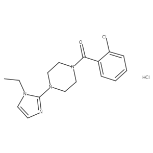 (2-chlorophenyl)(4-(1-ethyl-1H-imidazol-2-yl)piperazin-1-yl)methanone hydrochloride Structure