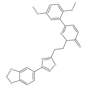 2-{2-[3-(2H-1,3-benzodioxol-5-yl)-1,2,4-oxadiazol-5-yl]ethyl}-6-(2,5-dimethoxyphenyl)-2,3-dihydropyridazin-3-one Structure