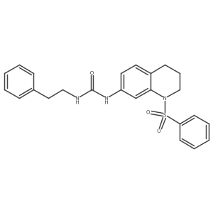1-Phenethyl-3-(1-(phenylsulfonyl)-1,2,3,4-tetrahydroquinolin-7-yl)urea Structure