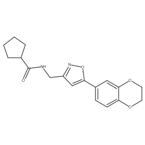 N-((5-(2,3-dihydrobenzo[b][1,4]dioxin-6-yl)isoxazol-3-yl)methyl)cyclopentanecarboxamide Structure
