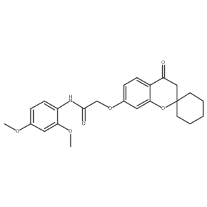 N-(2,4-dimethoxyphenyl)-2-[(4-oxo-3,4-dihydrospiro[chromene-2,1'-cyclohexan]-7-yl)oxy]acetamide结构式